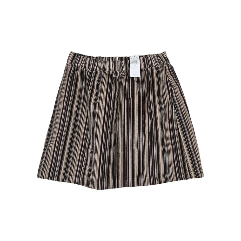 American Eagle Skirt Women's Size Small Striped Elastic‎ Waist Corduroy Mini New